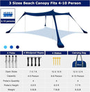 COMMOUDS Beach Tent Sun Shelter - UPF50+ Pop Up Beach Canopy with Sandbags & Sand Shovel & Windproof Poles, Portable Sun Shade for Beach, Camping, Picnics, Backyard by TinyTreasures Baby Boutique