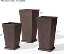 LA JOLIE MUSE 30 inch Tall Planters Set of 2, Indoor/Outdoor Rectangular Large V Shaped Taper Planters for Front Door by GreenHaven Gardens