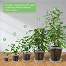 GREENPARA Transparent Plastic Garden Pots Planter with Saucer 4/5 /6/7 /8 inch Plant Pot Nursery Pots Drainage Hole for House Plants, Herb, Flowers, and Cactus with 10pcs Plant Labels, 5-Set by GreenHaven Gardens
