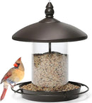 Metal Roof Bird Feeder - Chew Proof for Outdoor Hanging Wild Bird Seeds. Bronze by CozyNest Decor