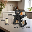 Rotating Spice Rack - Revolving Ferris Wheel Countertop Spice Organization with 18 Glass Spice Jars Countertop Spice Storage Rack for Families Kitchen