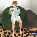 COMAX Kids Bean Bag Chair Turn into Beanbag Bed, Toddler Bean Chair Corduroy for Girl Boy Sleeping, Lazy Children Bean Bags with Filler, Convertible Child Floor Mattress, Dark Green by TinyTreasures Baby Boutique