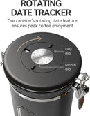 Veken Coffee Canister with Window,Airtight Stainless Steel Kitchen Food Storage Container, Date Tracker & Scoop for Grounds Coffee, Beans, Tea, Flour, Cereal,Sugar,22OZ,Grey by CozyNest Decor