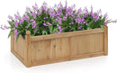 HAPPYGRILL Wood Raised Garden Bed, 46” x 24” x 16” Rectangular Flower Box w/Drainage Holes for Growing Vegetables, Flowers, Herbs, Outdoor Planter Box for Backyard Garden Lawn by GreenHaven Gardens
