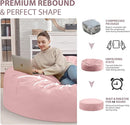 7FT Bean Bag Chair, Large Bean Bag Chairs with Memory Foam Filled, Fluffy Beanbag Sofa with Dutch Velvet Cover, Round BeanBag Chairs for Living Room, Playroom - Light Pink by TinyTreasures Baby Boutique