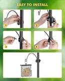 iBorn Bird Feeders Hangers for 1” Pole Stand Station Outdoor Hanging Hooks for Humming Bird Feeders for Outside Plant Hanger Hook Bracket Kit 12.2 Inch Long Metal Hooks for 1 Inch Pole, Pack of 2 by GreenHaven Gardens