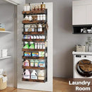 8 Tier Over The Door Pantry Organizer, 2 IN 1 Wall Mount or Metal Hanging Spice Rack for Pantry Organizers and Storage, Seasoning Shelves，Adjustable Basket with Hooks for Kitchen, Bathroom,Laundry by CozyNest Decor
