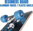 24 inch Rude Boyz Mini Cruiser Skateboard - Aluminium Trucks - Kids Skateboard Ages 5-8 Beginner - Skateboards for Kids by TinyTreasures Baby Boutique