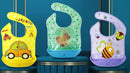 Amplim Baby Feeding Bib (3-Pack) Toddler/Baby Bibs for Eating. Waterproof, Adjustable, Lightweight. Eco-friendly PEVA material. BPA, Lead, Phthalate, Cadmium free by TinyTreasures Baby Boutique