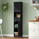 ChooChoo 67" Tall Bathroom Storage Cabinet Freestanding with Adjustable Shelves, Narrow Storage Linen Cabinet with 2 Doors and 1 Drawers for Bathroom, Living Room, Kitchen, Black by CozyNest Decor