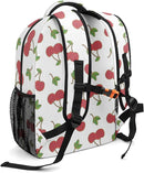 Cherry Pattern Custom Kids Backpack 16.5 Inch for Boy Girl, Personalized Waterproof Child School Travel Bag with Name by TinyTreasures Baby Boutique