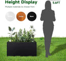 Galvanized Steel Planter Black Metal Outdoor Planter Powder Coated 32" x 12" x 16" Pot Metallic Heavy Pot Indoor & Outdoor, Commercial & Residential (L32 x W12 x D16, Black) by CozyNest Decor