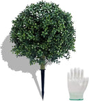 23.6 Inches Artificial Boxwood Topiary Ball Trees for Outdoor with Ground Spike, Faux Bushes UV Resistant Faux Greenery Shrubs, Fake Boxwood Plants for Indoor, Front Porch Decor, Garden, Yard by GreenHaven Gardens