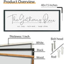 SRSZHIYUE The Gathering Place Sign Wall Decor Art 40"×15" for Large Kitchen Dining Room Wood Framed Wall Hanging (Black) by CozyNest Decor