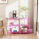Acrylic Bookshelf, Small 3 Tier Open Bookcase for Small Spaces,Sofa Table, Hallway Entry Table for Home Living Room (Pink, 39.4'' x 11.8'' x 31.5'') by CozyNest Decor