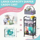 2IN1 Baby Diaper Caddy Organizer-3 Tier Rolling Storage Cart with Dividers - Bedside Diaper Caddy Cart for Baby Nursery Newborn Essentials-Mobile Utility Carts with Wheels for Changing Table by CozyNest Decor
