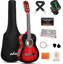 ADM Beginner Acoustic Classical Guitar Nylon Strings Wooden Guitar Bundle Kit for Kid Boy Girl Student Youth Guitarra Online Lessons with Gig Bag, Strap, Tuner, Strings, Picks (34 Inch, Redburst) by TinyTreasures Baby Boutique