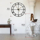 LEIKE 40 Inch Extra Large Modern Wall Clock, Oversize Rustic Round Nearly Silent Battery Operated, Black Metal Roman Numerals Wall Clocks for Living Room, Bedroom, Entrance Home Decor by CozyNest Decor