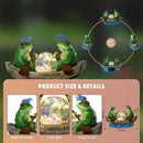 Solar Frog Boating Garden Statue with Ball Light 5.1" Resin Frogs Decor for Home Front Door Patio Porch Balcony Women Gardeners Moms Wives Girlfriends