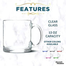 Libbey Clear Glass Coffee Mugs 13 oz. Set of 10, Bulk Pack - Perfect for Coffee, Tea, Espresso, Hot Cocoa, Other Beverages - Clear Bottom by TinyTreasures Baby Boutique