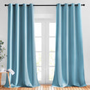 NICETOWN Living Room Blackout Curtains - Window Treatment Thermal Insulated Solid Grommet Blackout Panels/Drapes for Nursery (Teal Blue=Light Blue, Set of 2 Panels, 52 by 95 Inch) by TinyTreasures Baby Boutique
