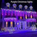 Aokudoni Halloween Decorations Outdoor, Upgraded 16inch/40cm Meteor Shower Rain Lights, Purple Icicle String Lights for Xmas Tree Decoration Holiday New Year Party, UL Plug by GreenHaven Gardens