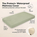Waterproof Crib Mattress Protector Cover Fitted - 2-Pack Quiet Baby Crib Mattress Pad Sheets, 52" x 28" Soft Quilted Cotton Baby Sheet, Machine Washable, Easy Fit, Durable (Avocado/Mavy) by TinyTreasures Baby Boutique