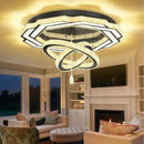 Flashing God Large Chandelier Dia 40" Black Crystal Chandelier Flush Mount Ceiling Light for Bedroom Living Room Dining Room Hallway Dimmable 3 Rings LED Celing Lighting Fixtures by CozyNest Decor