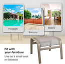 Outdoor Ottoman Patio Footstools Assembled Aluminum Footrest Side Table Small Chair Patio Ottoman for Garden,Balcony,Poolside 2 Set Champagne by CozyNest Decor
