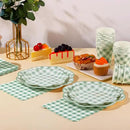 175 Pcs Sage Green Gingham Paper Plates and Napkins Party Supplies - Sage Green and White Checkered Plates Scalloped Plaid Plate for Birthday Dinner Picnic BBQ Party Decorations, Serve 25 Guests by CozyNest Decor