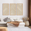 IARTTOP 3 Pieces Wood Boho Wall Art Framed Mid century Modern Wooden Wall Decor Large Minimalist Geometric Line Decor for Living Room Bedroom Office-16 x32 by CozyNest Decor