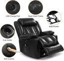 PARKOL Power Lift Recliner Chair for Elderly Breathable Leather Recliner Chair with Massage and Heat,2 Cup Holders,Electric Stand Assist,USB Ports,Gifts for Family (Black) by CozyNest Decor