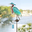 Heron Rain Gauge Solar Stake Outdoor, 43’’ Solar Rain Gauge LED Lights with Rainfall Gauge for Garden, Yard, Lawn, Pathway, Patio by GreenHaven Gardens