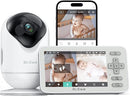 VistaView Lite Smart WiFi Baby Monitor - 4” 720P Split Screen & 1080P Camera App Control, Motion Alerts, HD Night Vision, 3000mAh Battery, 2-Way Talk, Multi-User, Triple Security, 1000ft Range by TinyTreasures Baby Boutique