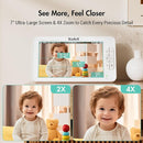 7" 1080P Full HD Video Baby Monitor No WiFi,100 Hrs 5000mAh Battery Runs 4 Days,4X Zoom,Remote 355° Pan-Tilt,2-Way Talk with Temp Alert/Lullabies/VOX by TinyTreasures Baby Boutique