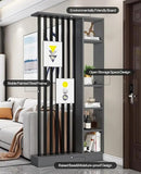 Wall Room Divider, Storage Cabinet Storage Display with Shelves, Modern Freestanding Wood Room Divider Screen, Wall Privacy Screens for Home Decorative (Grey,43.3" L x 9.5" W x 79.5" H) by CozyNest Decor