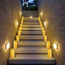 NURADA 3"x6"Flickering Flameless Candles: Built-in Star String Lights Acrylic Battery Operated LED Pillar Candles with Remote and Timer for Romantic Mood Home Decoration - 2 Pack Gold by CozyNest Decor
