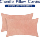 CaliTime Throw Pillow Covers Decorative 12 X 20 Inches Pack of 2 Cozy Chenille Cushion Cases for Couch Sofa Bed Living Room Home Dusty Pink by CozyNest Decor