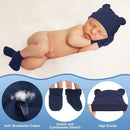Cuffbow 4 Pcs Preemie Hats Mittens and Socks Set Preemie Mittens Warm Terry Socks for Baby by TinyTreasures Baby Boutique