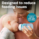 Philips Avent Anti-Colic Bottle with AirFree Vent, 9oz, with Flow 2 Nipples, 1m+, 4pk, Blue, SCY703/24 by TinyTreasures Baby Boutique