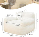 Bean Bag Chair for Adults - Faux Fur, Fluffy and Comfy with Filler, Big Sofa for Reading, Gaming (Beige, Oversize) by CozyNest Decor