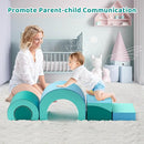 Lischwert Foam Climbing Blocks, Soft Climbing Toys for Toddlers, 5 Pieces Crawl and Climb Foam Playset with Foldable Block and Tunnel, Indoor Climber Activity Play Set for Kids Age 1+ by TinyTreasures Baby Boutique