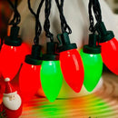 C9 Bulbs Classic Christmas Lights - 50 LED 32ft Strawberry String Light Red&Green - Extendable 8 Modes Funtion with Timer Fairy Lighting for Outdoor, Indoor, Party, Home, Tree Decorations by GreenHaven Gardens
