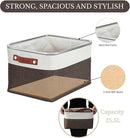 DECOMOMO Storage Bins Fabric Storage Baskets for Shelves, Linen Closet Organization Toys Nursery (Brown and White, Large - 3 Pack)