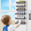 6 Pack Magnetic Spice Rack Organizer for Refrigerator and Oven, Dark Grey Fridge Organizers and Storage for Kitchen by CozyNest Decor