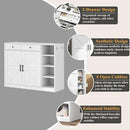 Loomie 5-Tier Shoe Cabinet with 4 Side Cubbies, Farmhouse Shoe Rack Cabinet with 6 Adjustable Shelves & 2 Drawers, Freestanding Shoe Storage Cabinet with 4 Brackets & 2 Hooks for Entryway (White) by CozyNest Decor