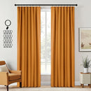 ANRODUO Back Tab Blackout Curtains for Bedroom Living Room, Rod Pocket Pinch Pleated Thermal Insulated Room Darkening Curtains 84 Inches Long 2 Panels, Mustard Yellow, 42 x 84 Inch by TinyTreasures Baby Boutique