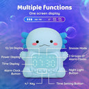 Axolotl Alarm Clock with Night Light for Kids, Rechargeable Silicone Lamp Time to Wake Clock Cute Animal Tabletop Lamp, Perfect Sleep Companion for Boys Girls, Blue by TinyTreasures Baby Boutique