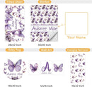 Personalized Baby Bedding Set, 5 Pcs Custom Toddlers Bedding Set with Infant Name, Soft Double Layer Nursery Crib Set for Girls Boys, Customized Infants Gifts for Baby Shower, Purple Butterfly by TinyTreasures Baby Boutique