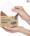 Poesie Travel Laundry Detergent Sheets Fresh Linen 40 Count Liquidless Portable No Waste Laundry Soap Sheets for Travel Dorm Home by CozyNest Decor